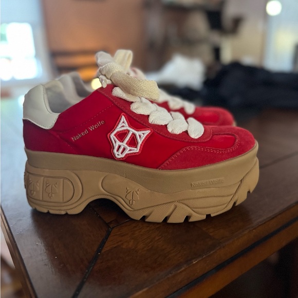 Naked Wolfe Sneakers in Red and Tan - Picture 1 of 4